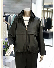 후드 칼라 집업 레더 재킷 M1AKLJ2400