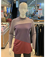 여성 가을 절개 배색 넥 라운드 진저티셔츠#6 1MQTSF8505-BY