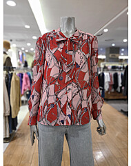 가을 리본프린트 블라우스 JAD-F8WRB-110