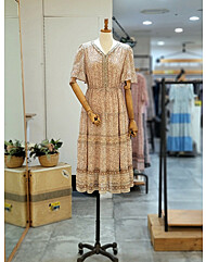 플라워 보더 믹스 프릴 원피스 T244AOP238W