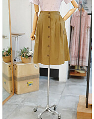 코튼 트윌 A라인 스커트 T246MSK136W