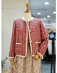 라운드 넥 트위드 재킷 T246MJK138W