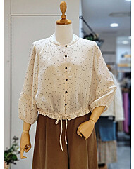 도트 프린트의 블루종 블라우스 T246ABL135W