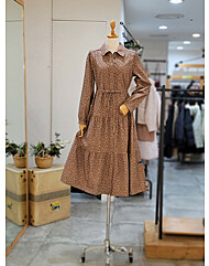 코듀로이 플라워 패턴 카라 원피스 T248MOP240W