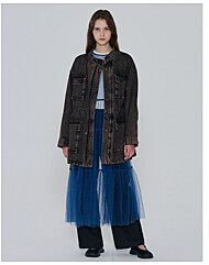 T249MJK901하프기장아웃포켓데님자켓