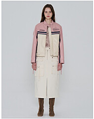 T249MJK904컬러블록바이커자켓