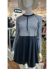 여성 깅엄체크 2피스 래쉬가드셋트