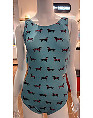 여성 체크독 U라인  원피스 수영복