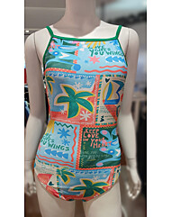 여성 키치 야자수U백 원피스 수영복