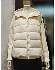 [벨라디터치] V9E3DN23 니트소매 후드넥 경령패딩