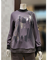 [벨라디터치] V1D4TS21 프린트 반목 블라우스티