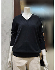 [벨라디터치] V9E4KT32 단추 소매 V넥 니트티