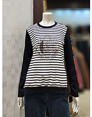 [벨라디터치] V3F4TS23 줄무늬 배색 티셔츠