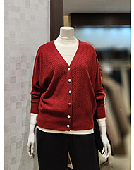 [벨라디터치] V3F4KT33 V넥 캔디 단추 가디건