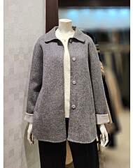 [벨라디터치] V1E4JK23 울 & 캐시미어 배색 재킷