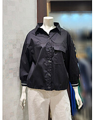 [벨라디터치] V1F2BL56 레터링 배색 셔츠