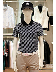 엘르골프 S/S 여성 에리 전판 패턴 폴로 티셔츠 6J-45206-100