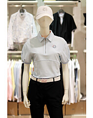 엘르골프 S/S 여성 절개포인트 반집업 반팔 티셔츠 6I-45215-801