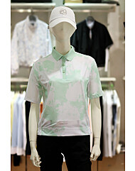엘르골프 S/S 여성 크롭형 풀패턴 폴로 티셔츠 6J-45252-401