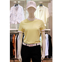 엘르골프 S/S 여성 사선스냅 모크넥 반팔 티셔츠 6J-45403-120