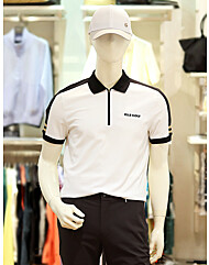 엘르골프 S/S 남성 조직감 가로 배색 반집업티셔츠 6K-35213-100