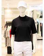 엘르골프 S/S 여성 수입소재 골지 모크넥 냉감티셔츠 6K-45401-100
