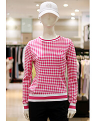 엘르골프 S/S 여성 지도리 자가드 라운드스웨터 6K-23301-199