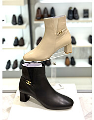 {닥스구두] 여성 5센치 포인트장식 옆밴드 앵글부츠 dib501