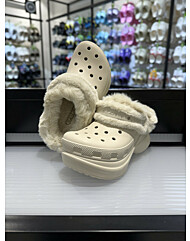 크록스 베이 라인드 클로그 211753-160 스터코 아이보리