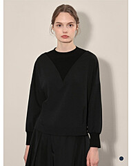 [올리비아로렌]니트블록 블라우스VOCNL4F8211