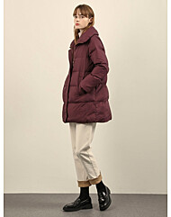 [올리비아로렌]와이드에리중기장다운VVCKD4WA281