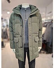 (주)세정 트레몰로 24겨울 탈부착후드  긴 기장 다운 롱 점퍼 카키 TRHKD4WA161