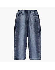 [로엠걸즈] 리벳 포인트 폴딩 와이드 기모 데님팬츠 RGTJ25T3P