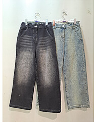 기모 뒤밴딩 와이드 데님TGTJ25T01