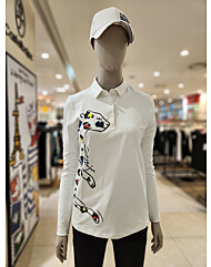 여성 표범 아트웍 카라 셔츠   BGASTS502  WH