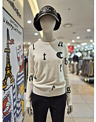 여성 로고  포인트 방풍 니트셔츠     BGDWSW802  WH