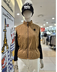 여성 물결무늬 퀼팅 패딩 조끼    BGEWVT701  BK