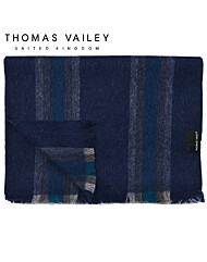 [THOMAS VAILEY] 캐시미어 블렌드 울머플러 더블스트라이프 네이비