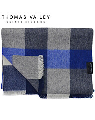 [THOMAS VAILEY] 캐시미어 블렌드 울머플러 블럭체크 네이비