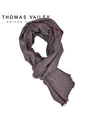 [THOMAS VAILEY] 울머플러 헤링본 와인 폭 60cm 길이 200cm