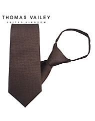 [THOMAS VAILEY] 토마스베일리 자동/지퍼넥타이-그라운드 브라운 7.5cm