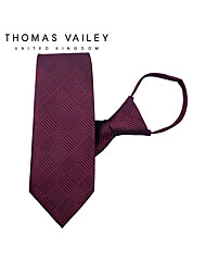 [THOMAS VAILEY] 토마스베일리 자동/지퍼넥타이-다크글렌 와인 8cm