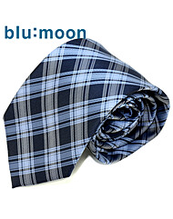 [blu:moon] 블루문넥타이 - 파인체크 블루 8cm