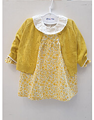 폼폼 니트 가디건 원피스 세트 AZ525106