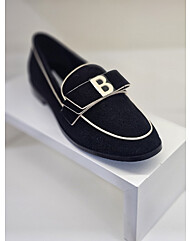 바바라 BBF552 B로고장식 스웨이드 로퍼