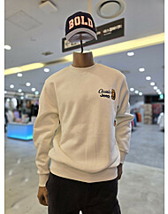 기모 곰 아플리케 맨투맨 티셔츠 JP1TSU841