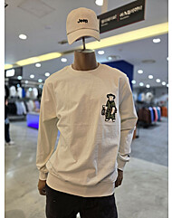 곰 아플리케 맨투맨 티셔츠 JP1TSU821