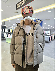 헤비다운 중힙기장 후드  점퍼  JP4JPU412