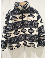 KM4TZU411 패턴 플리스 밴드넥