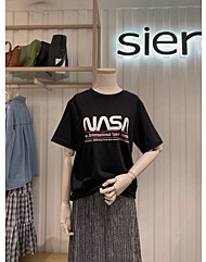 시에로 NASA 3줄 레터링 반팔 티셔츠 SG2TSU051
